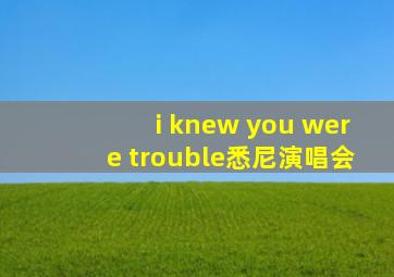 i knew you were trouble悉尼演唱会